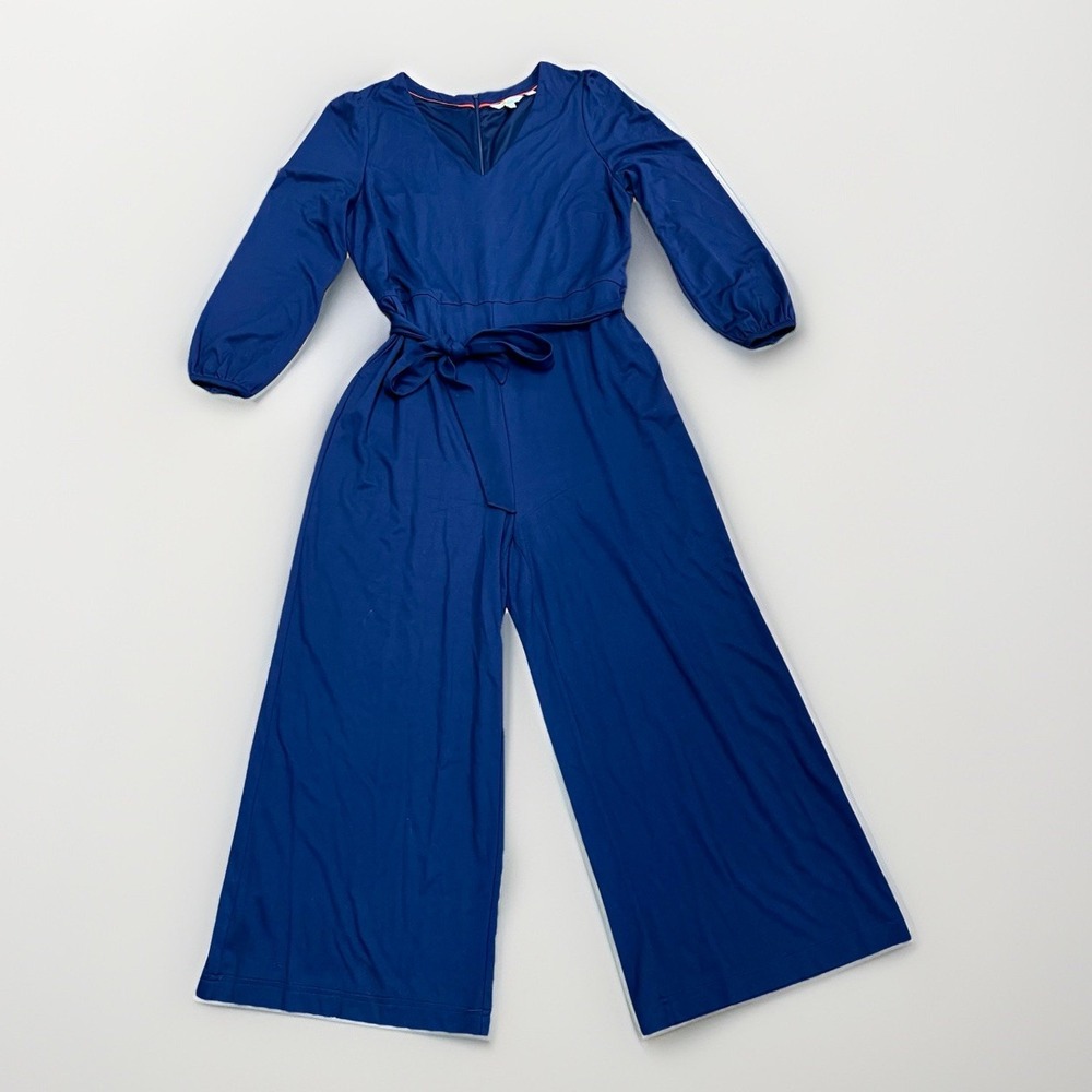 Boden Wide Leg 3/4 Sleeve Navy One Piece Jumpsuit Business Contemporary Sz 20/22